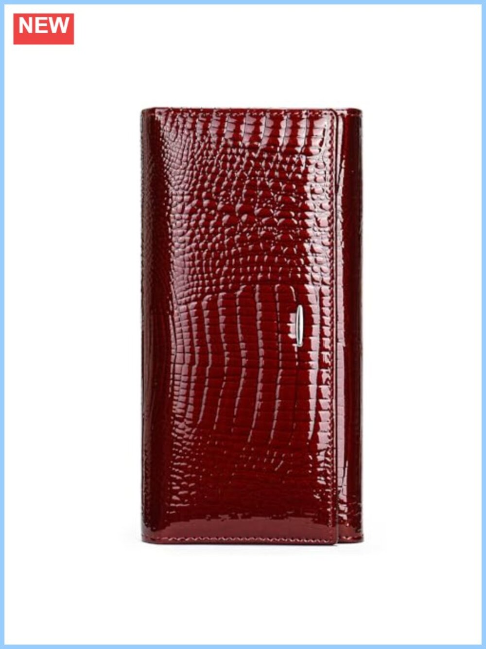 Genuine Leather RFID Blocking Slim Trifold Wallet Women Long Credit Card